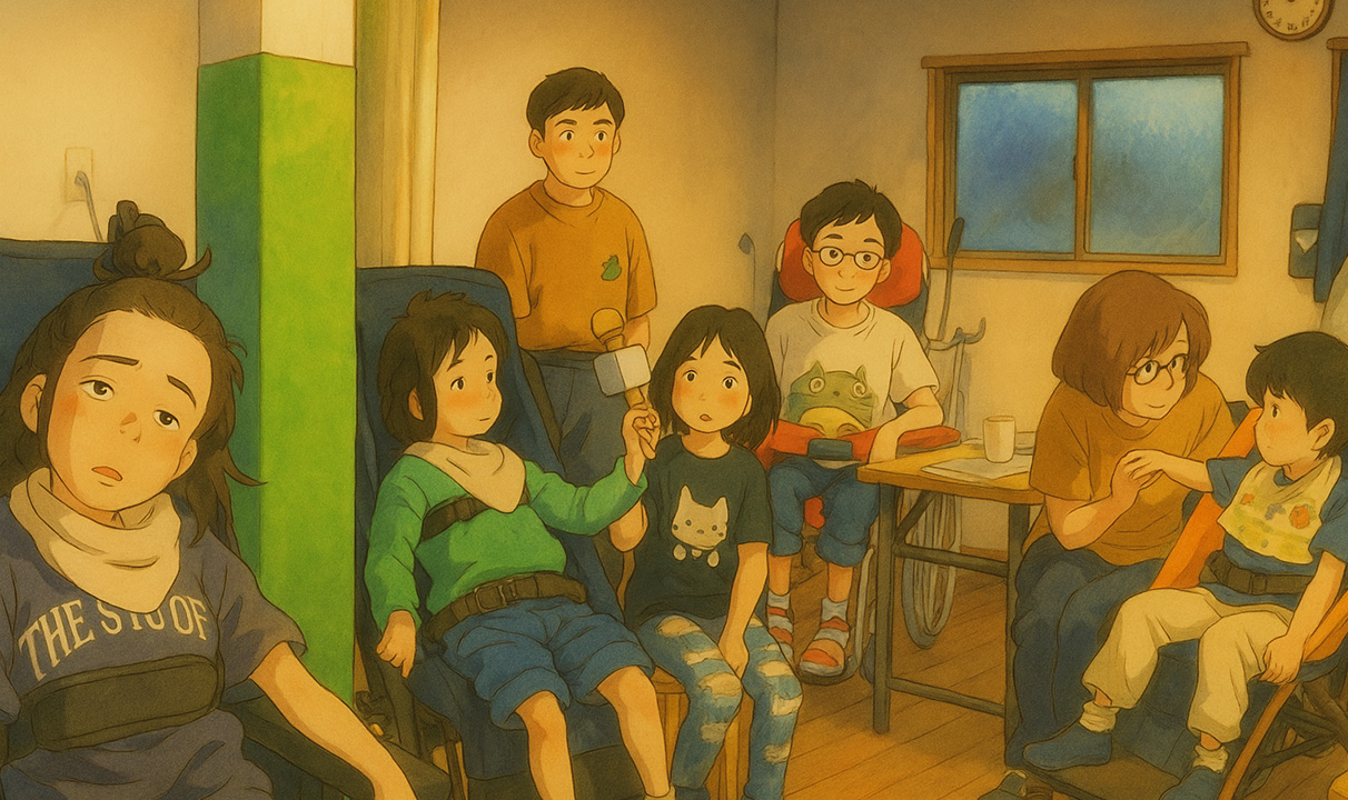 放課後デイサービスで笑顔で工作を楽しむ女の子